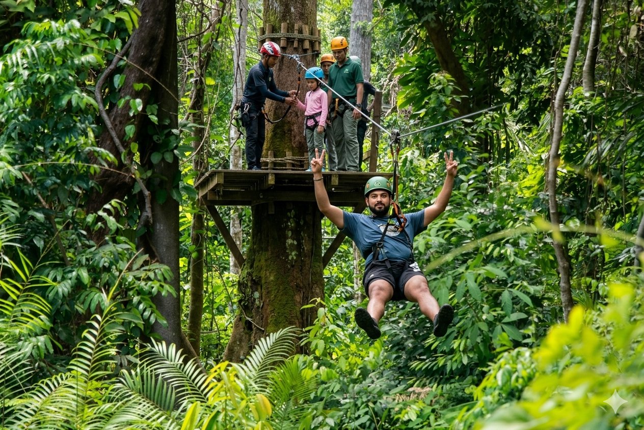Erawan Patong Seaview Zipline 12 Platforms with ATV Adventure
