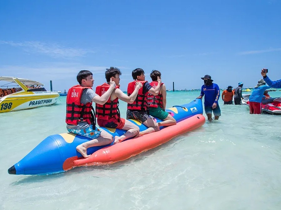 Khao Sak, Khao Krok and Koh Larn Island Jumping Tour with Parasailing, Feeding Fish, Jet Ski and Banana Boat