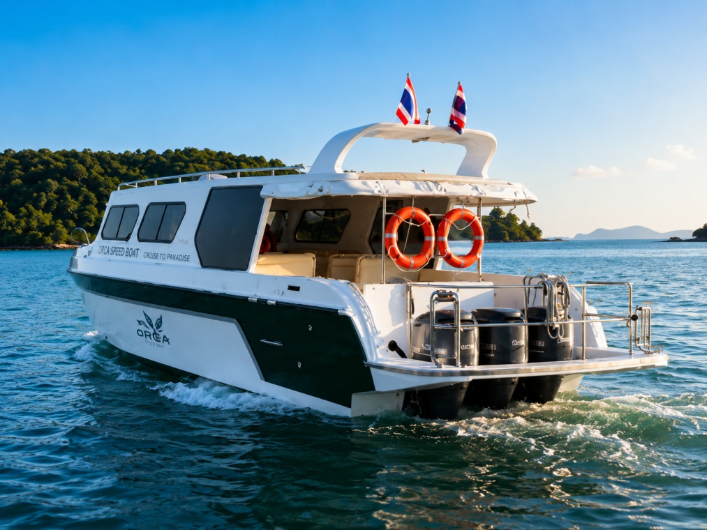 Phi Phi Island to Koh Yao Noi (via Railay, Aonang) Transfer by Speedboat 