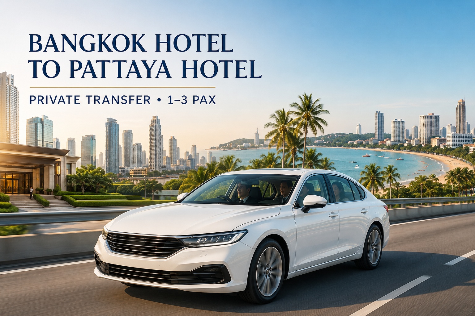 Bangkok Hotel to Pattaya Hotel by Car (1–3 Pax)