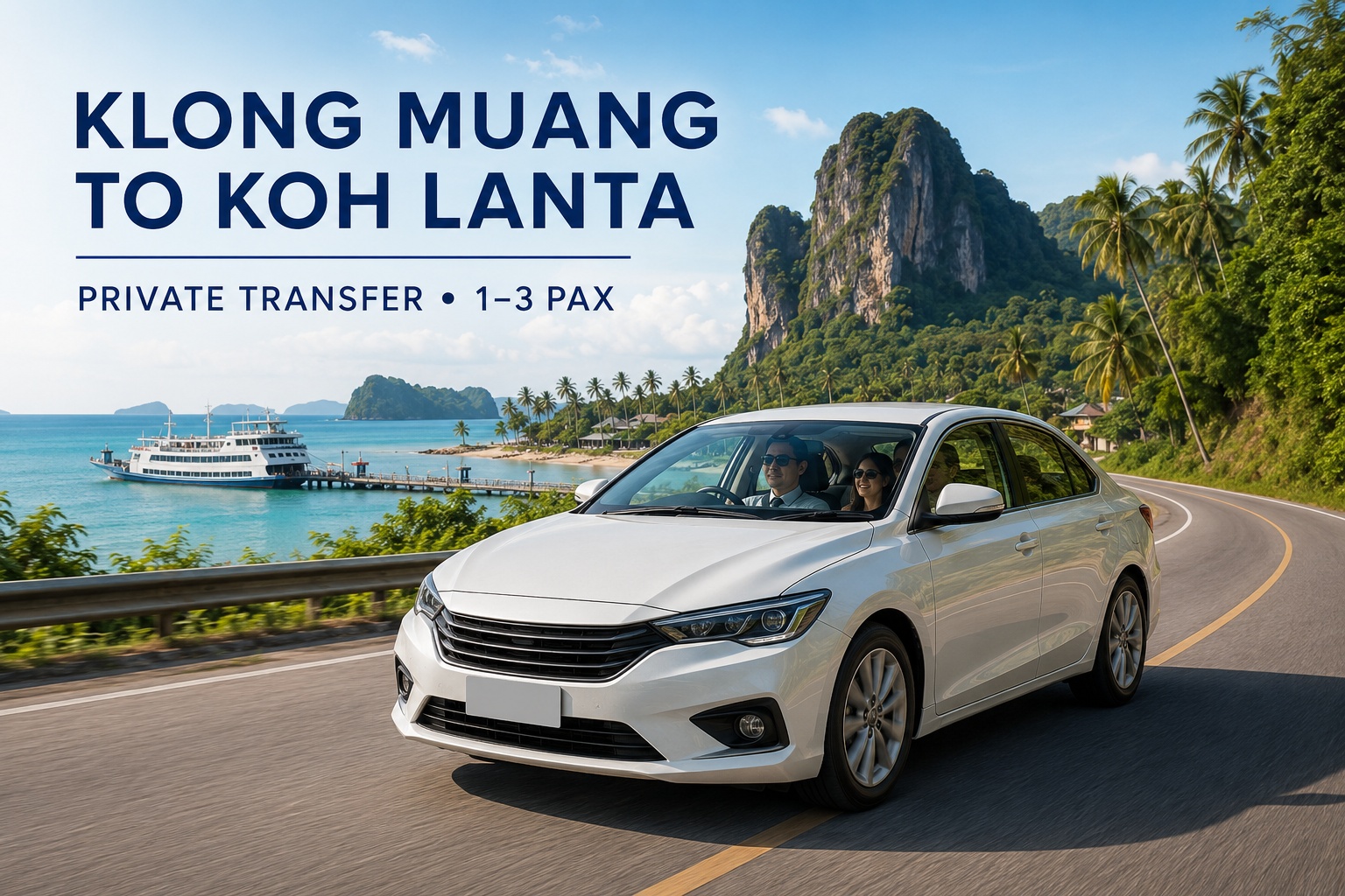 Klong Muang to Koh Lanta Private Transfer by car (1-3pax)