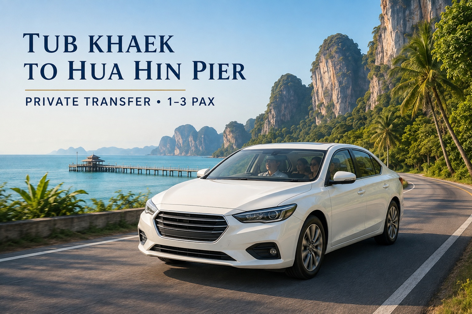 Tub Khaek to Hua hin Pier Private Transfer by car (1-3pax)